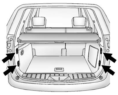 Chevrolet Equinox: Additional Storage Features Chevrolet Equinox: Additional Storage Features. The vehicle may be equipped with four cargo tie-downs located in the rear compartment.