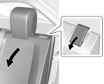 Chevrolet Equinox: Rear Seats Chevrolet Equinox: Rear Seats. 2. Lift the lever on the top of the seatback.
