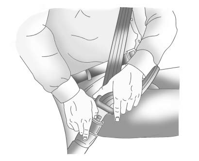 Chevrolet Equinox: Safety Belts Chevrolet Equinox: Safety Belts. To unlatch the belt, push the button on the buckle.