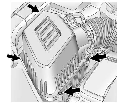 Chevrolet Equinox: Vehicle Checks Chevrolet Equinox: Vehicle Checks. 3. Remove the four air cleaner housing cover screws.
