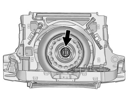 Chevrolet Equinox: Wheels and Tires Chevrolet Equinox: Wheels and Tires. 4. Turn the retainer nut counterclockwise and remove the spare tire.